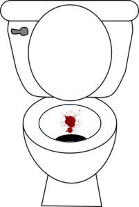 кръв изпражненията и в тоалетната чиния